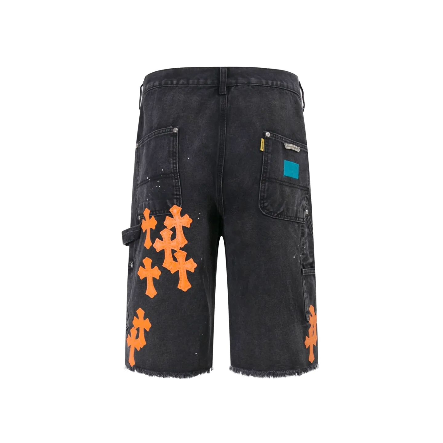 P240 Style No.: H893 GALLERY DEPT. & 𝐂𝐡𝐫𝐨𝐦𝐞 𝐇𝐞𝐚𝐫𝐭 Croxin co-branded ss25 wood splash ink hand-painted stitching multi-pocket micro-flared denim shorts. Styles with different washed textures are very friendly to people with thin legs. The micro-flared version perfectly modifies the leg shape. The timeless and moderate length makes it easy to match and match. It is the basis for various styles and is a must-have in your wardrobe! The fabric is stiff but also makes the upper body soft without losing texture. The washing process is even more perfect. It is a must-have item for everyone! ! ! Washed wheat, hang tag, pants label, three labels complete Color: black Size: 28-30-32-34-36